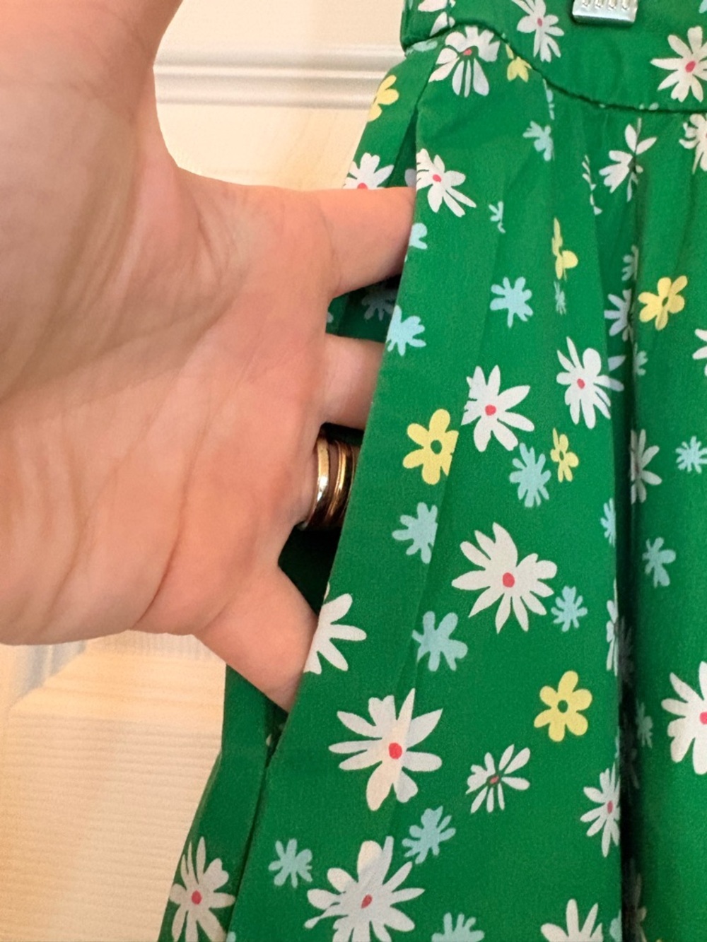 Nordstrom 1901 Green Floral Daisy-Print Skirt - Picture 3 of 7